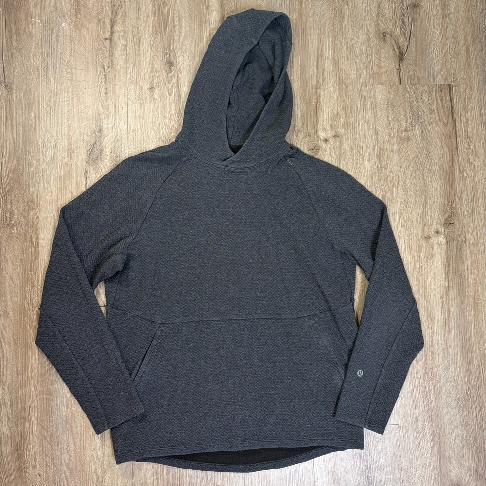 Lululemon At Ease Hoodie Mens Medium Textured Gray Pullover LM3BF7S